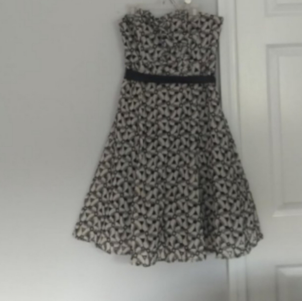 Anthropologie Overwhelmed Asters Strapless Dress Sz 6